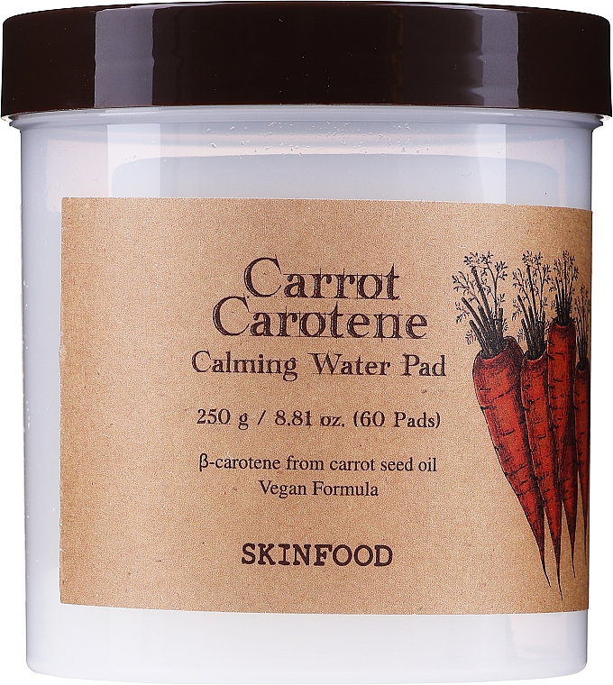 Подушечки для обличчя з морквою й каротином - Skinfood Carrot Carotene Calming Water Pad — фото N1