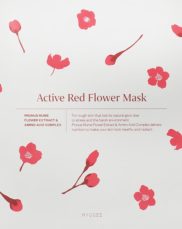 Тканинна маска для обличчя - HYGGEE Active Red Flower Mask — фото N1
