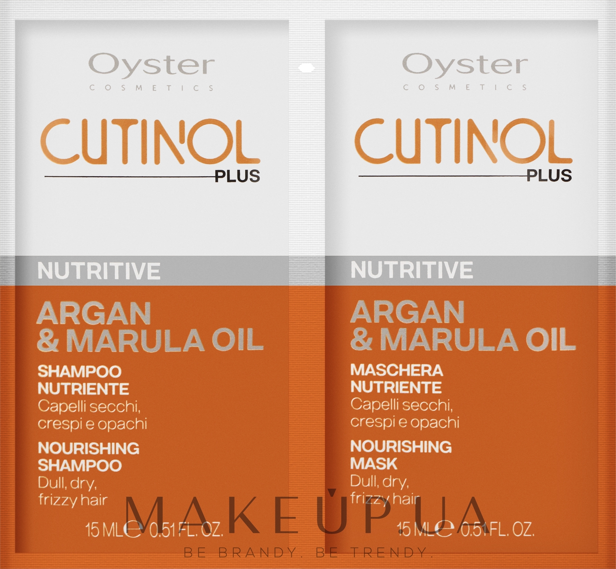 Набір пробників для волосся - Oyster Cosmetics Cutinol Plus Nutritive (oil/15ml + sh/15ml) — фото 2x15ml