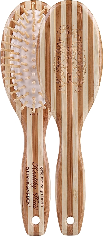 Щітка бамбукова масажна, велика - Olivia Garden Healthy Hair Ionic Massage Oval Brush Large — фото N2