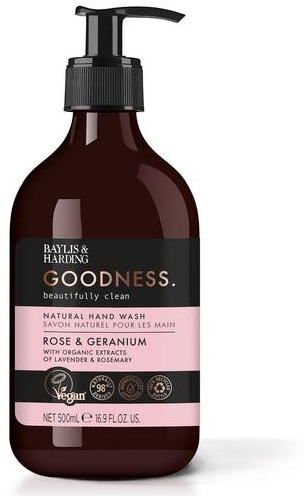Жидкое мыло для рук - Baylis & Harding Goodness Rose & Geranium Natural Hand Wash — фото N1