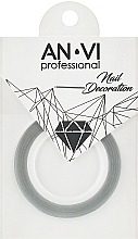 Голографическая полоска для ногтей, 1 мм, серебряная - AN-VI Professional — фото N1