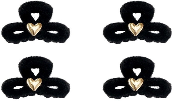 Набір затискачів для волосся, 4 шт., чорні - Lolita Accessories — фото N1