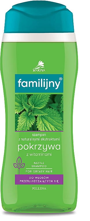 Шампунь з екстрактом кропиви - Pollena Savona Familijny Nettle & Vitamins Shampoo — фото N1