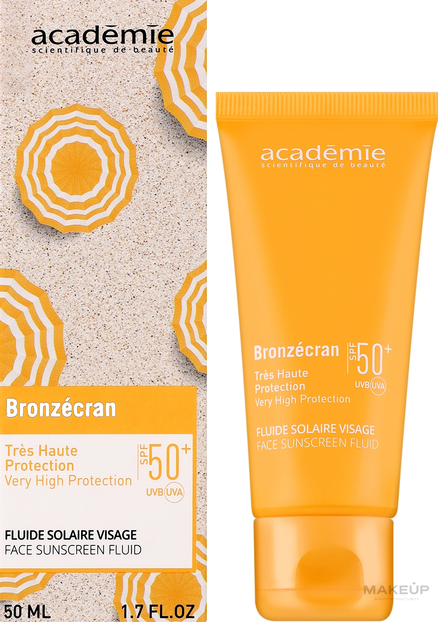 Сонцезахисний флюїд для обличчя - Academie Bronzecran Face Sunscreen Fluid SPF 50+ — фото 50ml