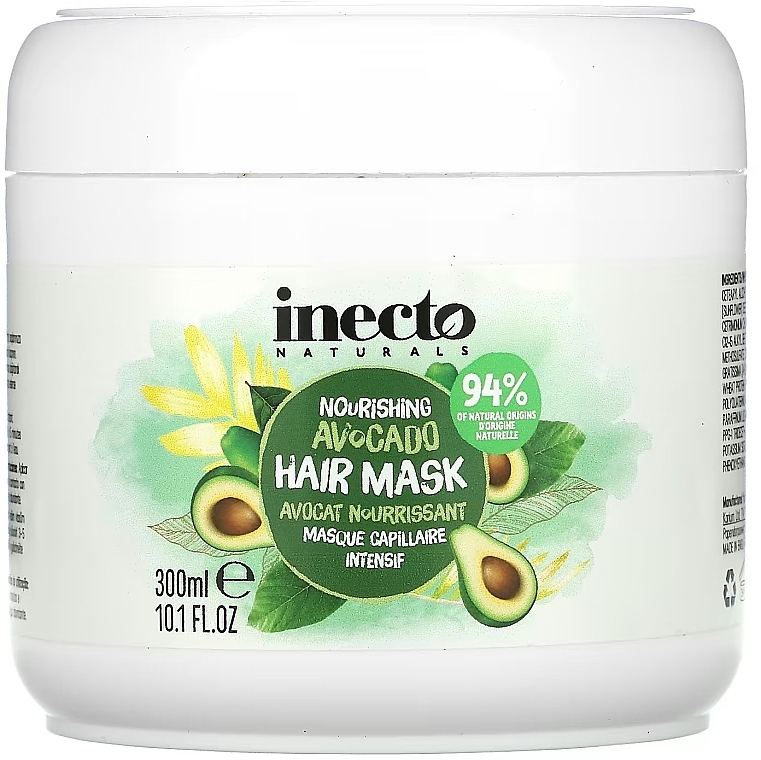 Питательная маска для волос с авокадо - Inecto Naturals Nourishing Avocado Hair Mask — фото N1