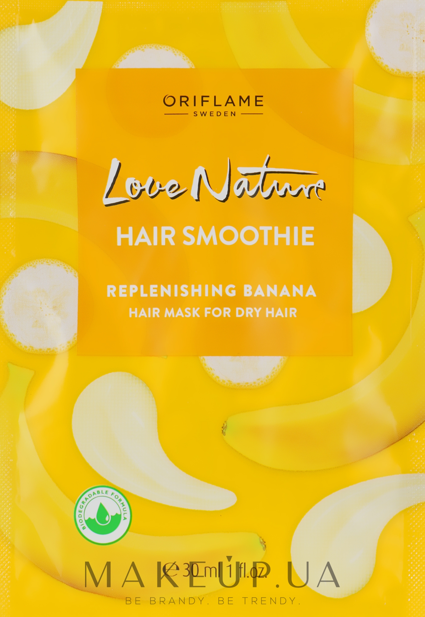 Увлажняющая маска-смузи для сухих волос «Банан» - Oriflame Love Nature Hair Smoothie — фото 30ml
