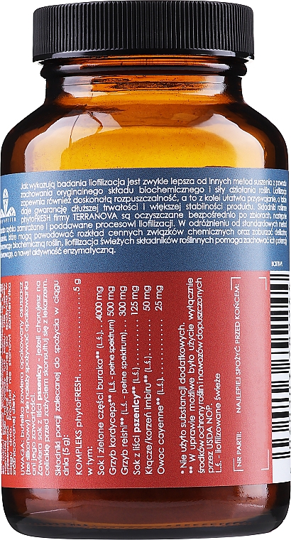 Пищевая добавка "Свекольный сок" - Terranova Beetroot Juice, Cordyceps & Reishi — фото N2