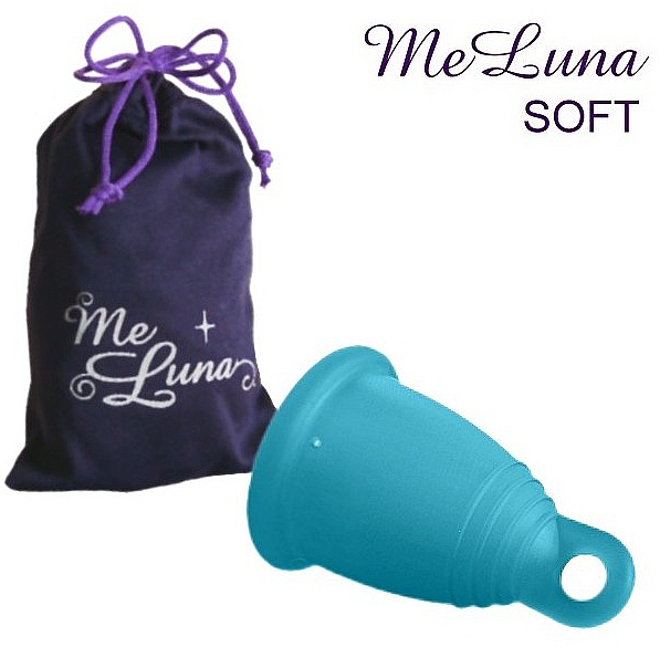 Менструальна чаша з петлею, розмір М, морська хвиля - MeLuna Soft Menstrual Cup — фото N1