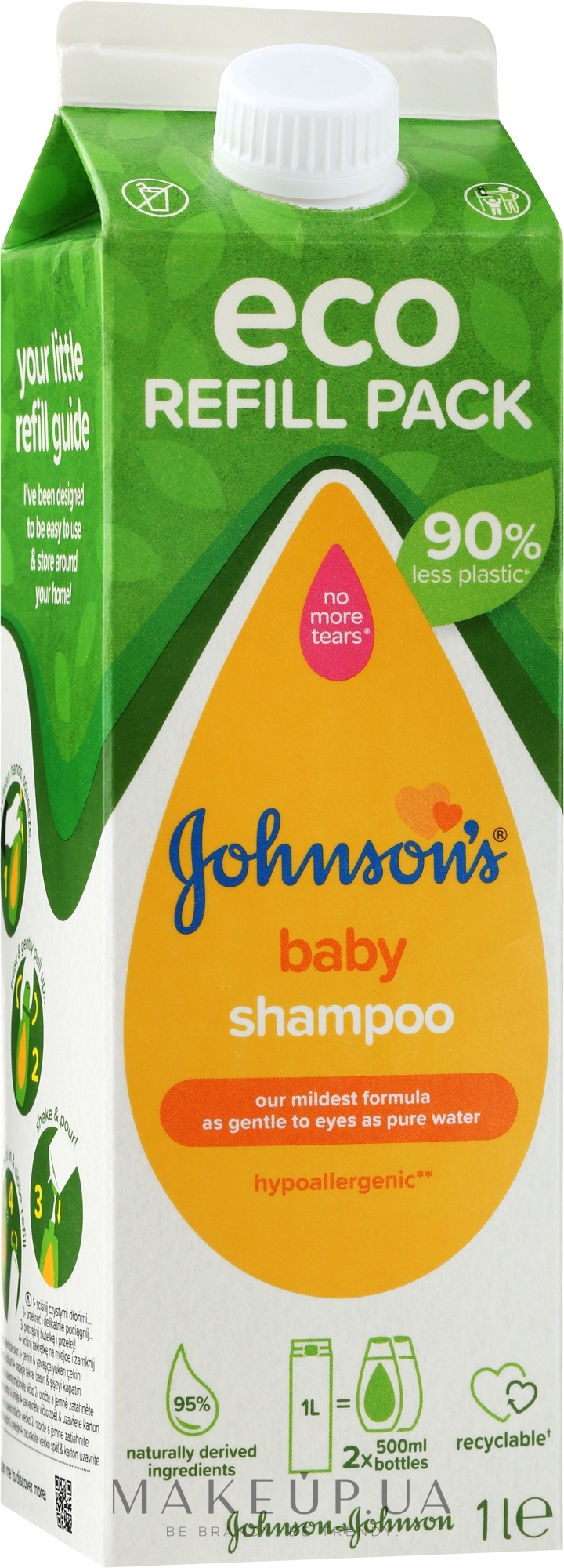 Детский шампунь (запасной блок) - Johnson`s Baby Shampoo Eco Refill Pack — фото 1000ml