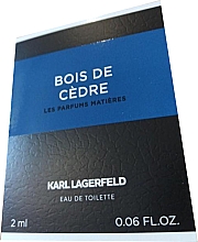 Духи, Парфюмерия, косметика Karl Lagerfeld Bois De Cedre - Туалетная вода (пробник)