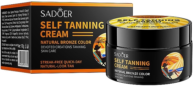 Крем для автозасмаги - Sadoer Self Tanning Cream Natural Bronze Color  — фото N1