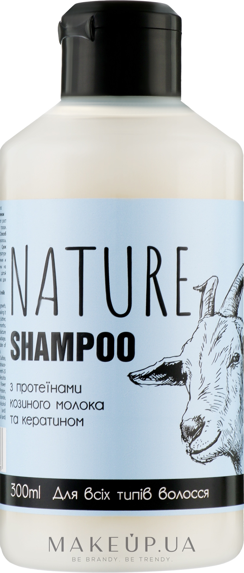 Шампунь для всех типов волос с протеинами козьего молока и кератином - Bioton Cosmetics Nature Shampoo — фото 300ml
