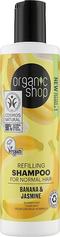 Шампунь для волос "Банан и Жасмин" - Organic Shop Shampoo — фото N1