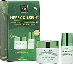 Духи, Парфюмерия, косметика Набор - Apivita Merry & Bright Set Bee Radiant Rich Texture (f/cr/50ml + eye/cr/15ml)