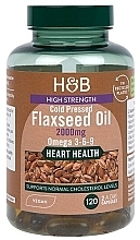 Лляна олія, 2000 мг - Holland & Barrett High Strength Cold Pressed Flaxseed Oil 2000mg — фото N1