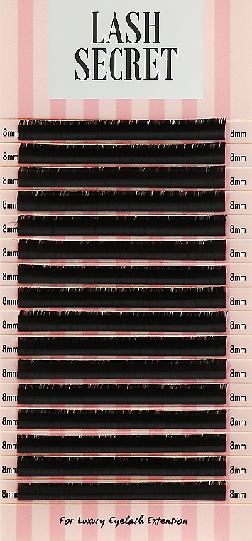 Накладные ресницы, черные, 16 линий (один размер, 0,05, D, 8) - Lash Secret — фото N1