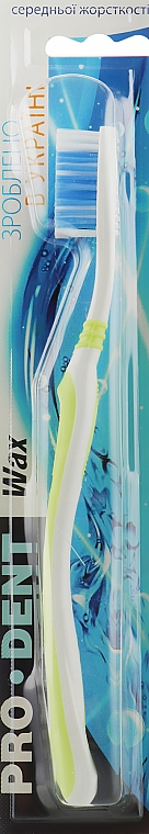 Зубная щетка "Dent Wax", средней жесткости, бело-салатовая - Pro Dent — фото N1