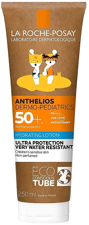 Солнцезащитное водостойкое увлажняющее молочко для чувствительной кожи детей, очень высокая степень защиты SPF 50+ - La Roche-Posay Anthelios Dermo-Pediatrics Hydrating Lotion SPF 50+ — фото N1
