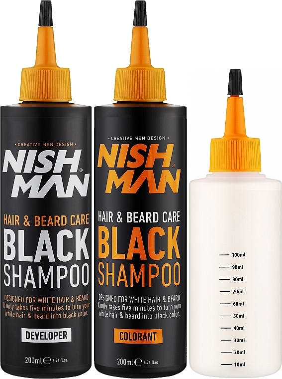 Шампунь для маскировки седины - Nishman Hair&Beard Care Black Shampoo Bundle — фото N2