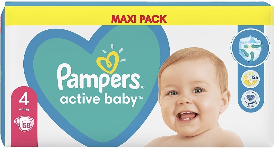 Подгузники Pampers Active Baby 4 (9-14 кг), 58 шт. - Pampers — фото N4