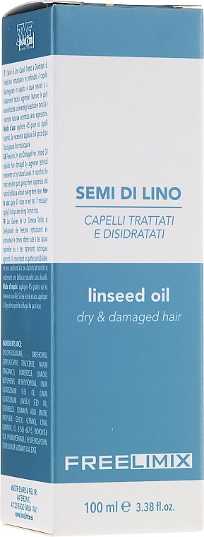 Олія для волосся, лляна - Freelimix Semi Di Lino Linseed Oil For Dry And Damaged Hair — фото N3