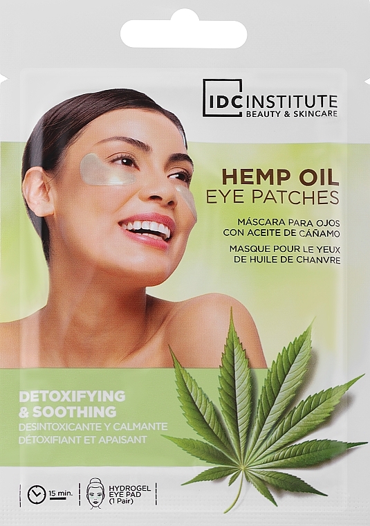 Патчи для контура глаз против усталости с конопляным маслом - IDC Institute Hemp Oil Anti-Fatigue Eye Contour Patches — фото N1