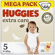 Підгузники Extra Care, розмір 5 (11-25 кг), 66 шт. - Huggies — фото N1