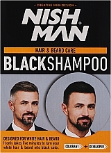 Шампунь для маскировки седины - Nishman Hair&Beard Care Black Shampoo Bundle — фото N1