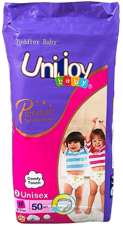 Ультратонкі трусики-підгузки Premium Pants 50 шт М 6-9 кг - Unijoy — фото N1