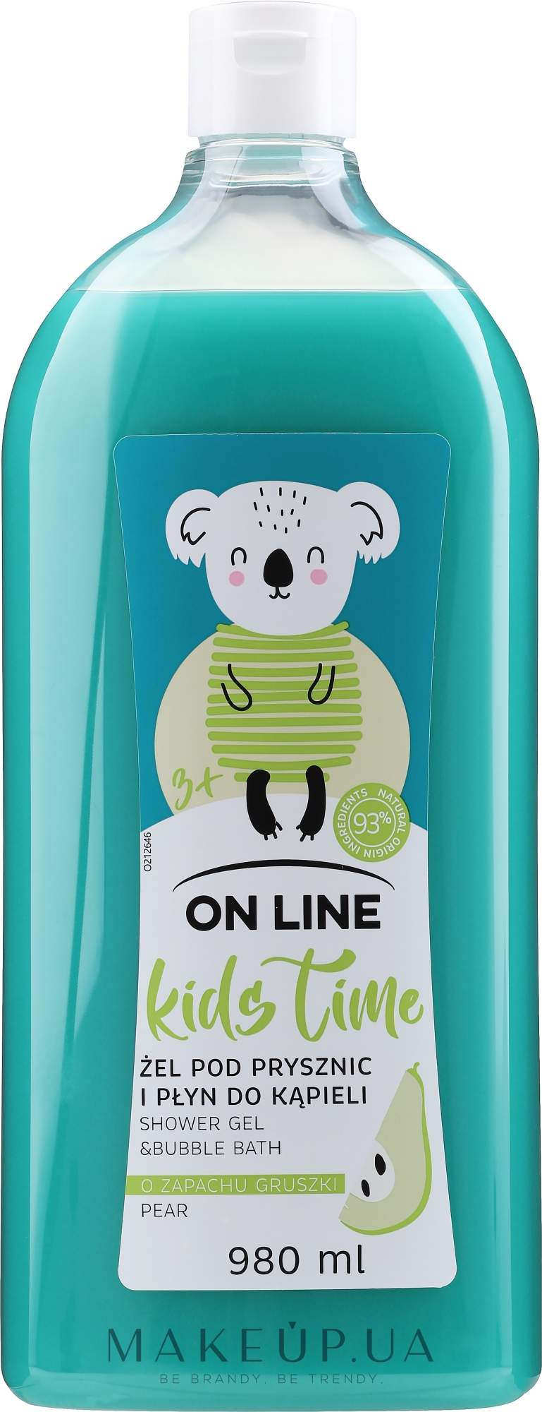 Гель-піна для ванни й душу "Груша" - On Line Kids Shower Gel & Bubble Bath — фото 980ml