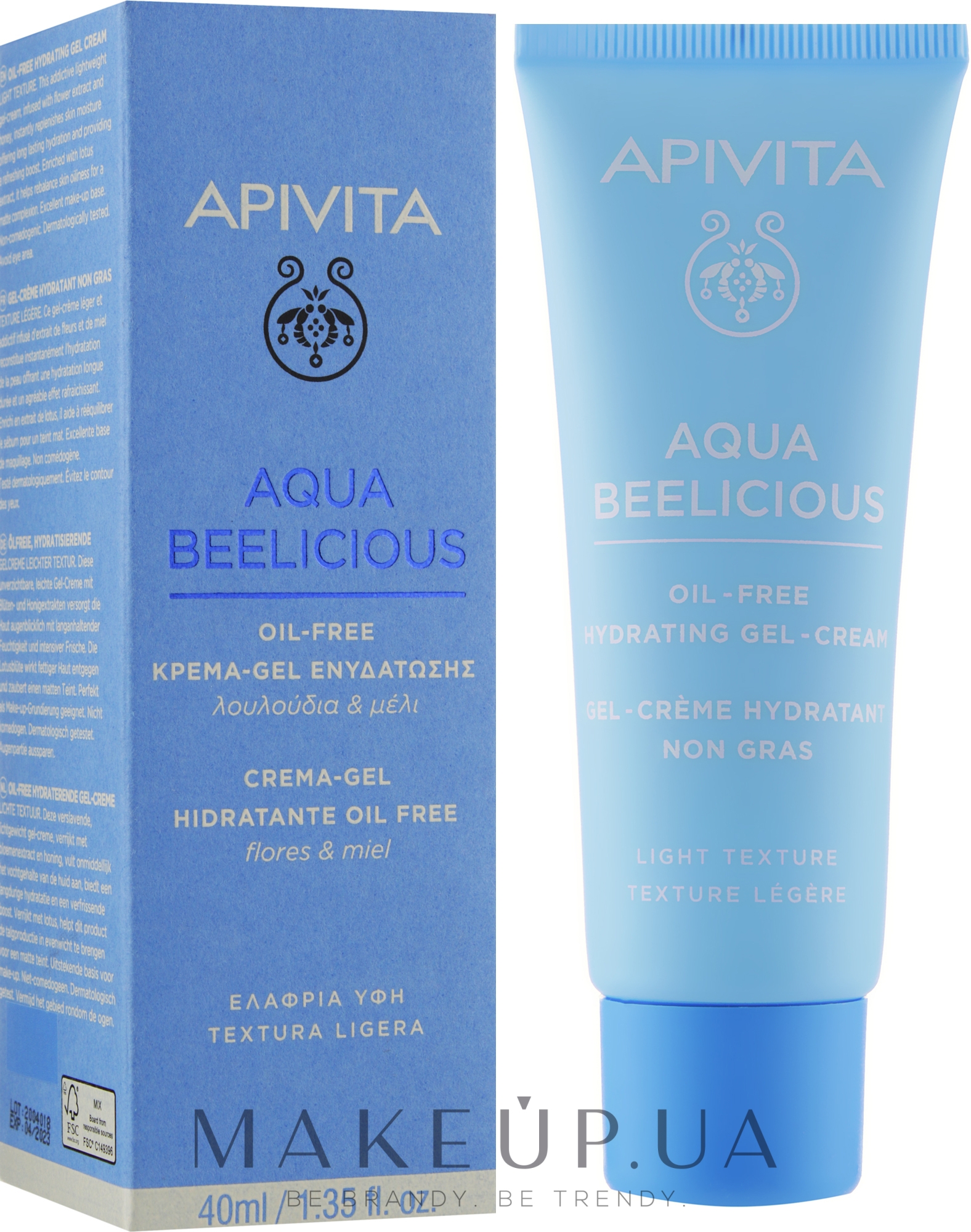 Легкий увлажняющий крем-гель - Apivita Aqua Beelicious Light Gel-Cream — фото 40ml