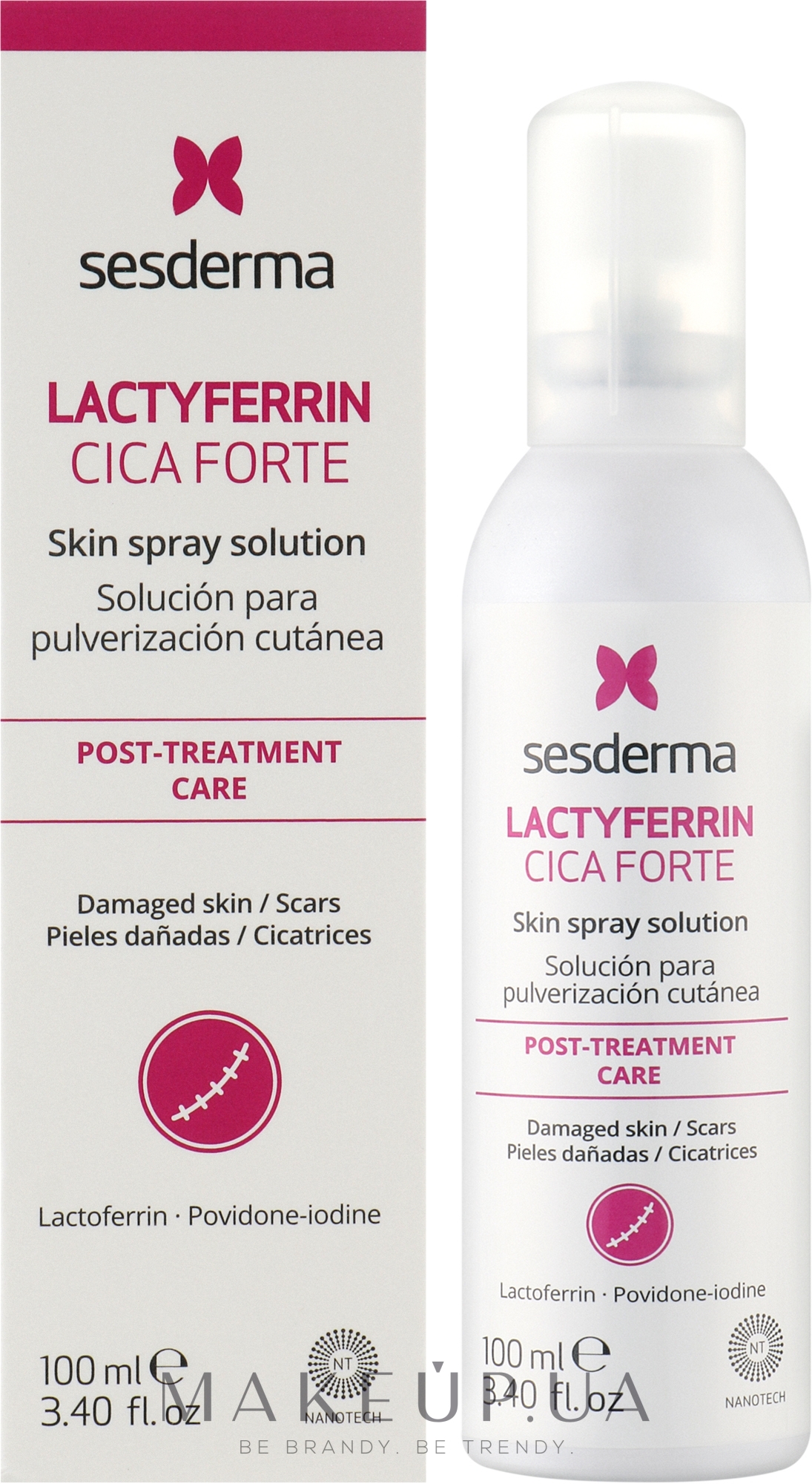 Спрей для тела - SesDerma Laboratories Lactyferrin CICA Skin Spray Solution Post-Treatment Care — фото 100ml
