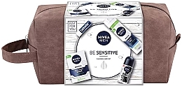 Парфумерія, косметика Набір - NIVEA MEN Be Sensitive Calming Care Set (sh/gel/200ml + ash/balm/100ml + deo/roll/50ml + pouch)
