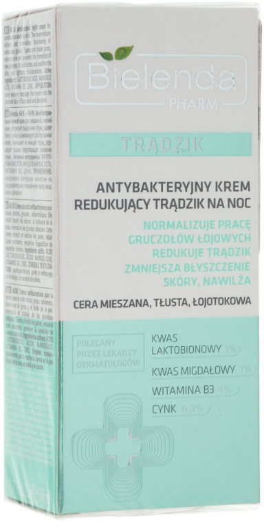 Антибактериальный ночной крем - Bielenda Pharm Cream