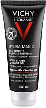 ПОДАРУНОК! Тонізуючий зволожуючий гель для душу для тіла таволосся - Vichy Homme Hydra MAG C  — фото N1