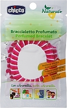 Парфумерія, косметика Браслет проти комарів із запахом, рожево-білий - Chicco Perfumed Bracelets