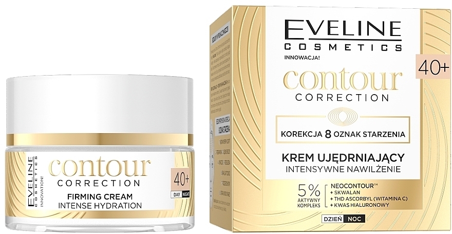 Інтенсивно зволожувальний і зміцнювальний крем - Eveline Contour Correction Firming Cream 40+ Intense Hydration — фото N1