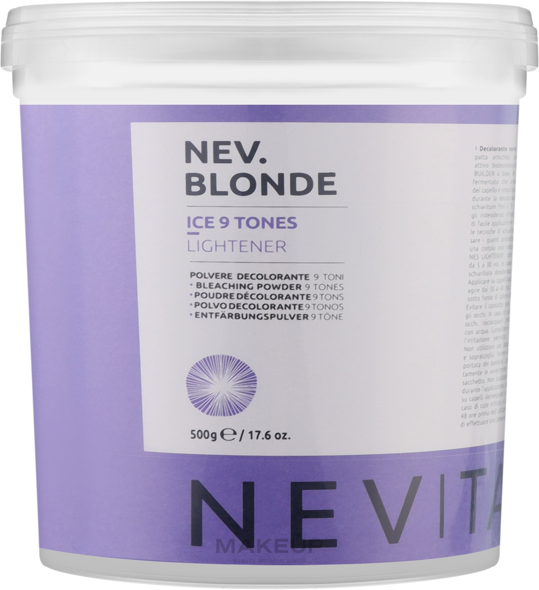 Осветляющий порошок - Nevitaly New Blonde Ice 9 Tones Lightener — фото 500g