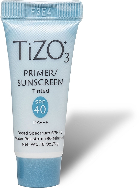 Крем-праймер для лица минеральный, солнцезащитный с оттенком - TiZO Primer Sunscreen Tinted SPF 40 (мини) — фото N1