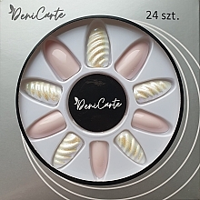Накладные ногти с 3D рисуноком, нюдовые - Deni Carte 5777 — фото N1