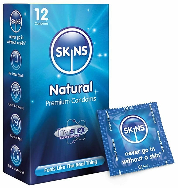 Презервативи, 12 шт. - Skins Natural Condoms — фото N1