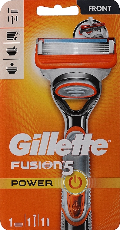 Бритва з 1 змінною касетою - Gillette Fusion Power Razor With Battery — фото N1