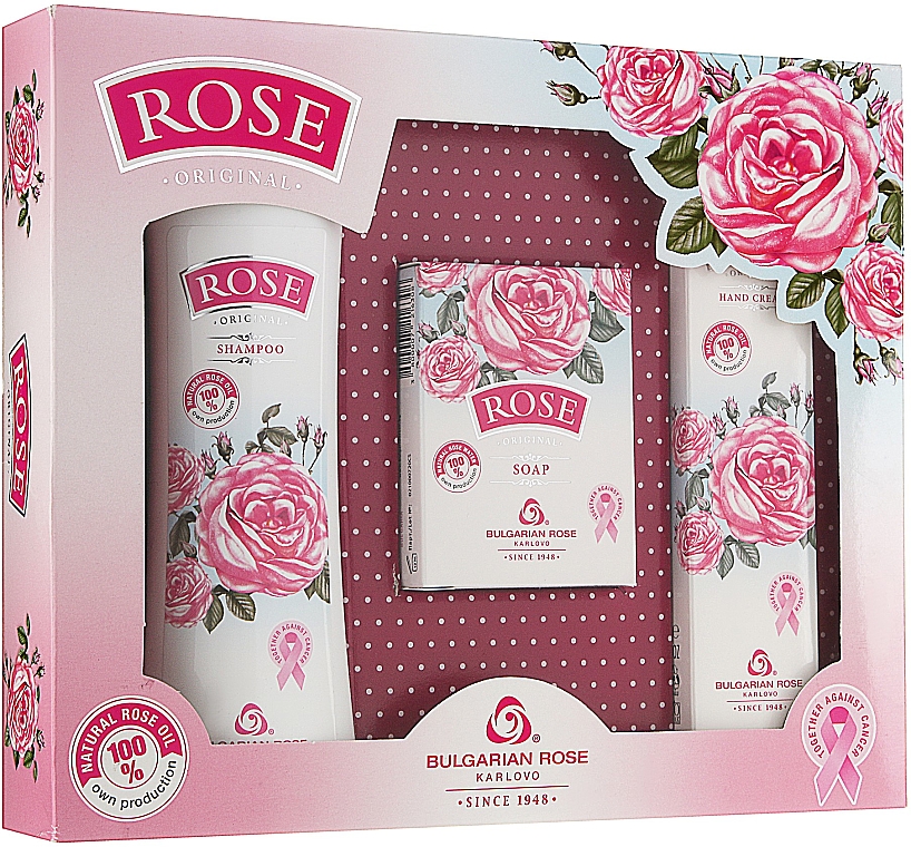 УЦЕНКА Подарочный набор для женщин "Rose" - Bulgarian Rose "Rose" (h/cr/50ml + shm/200ml + soap/100g) * — фото N1