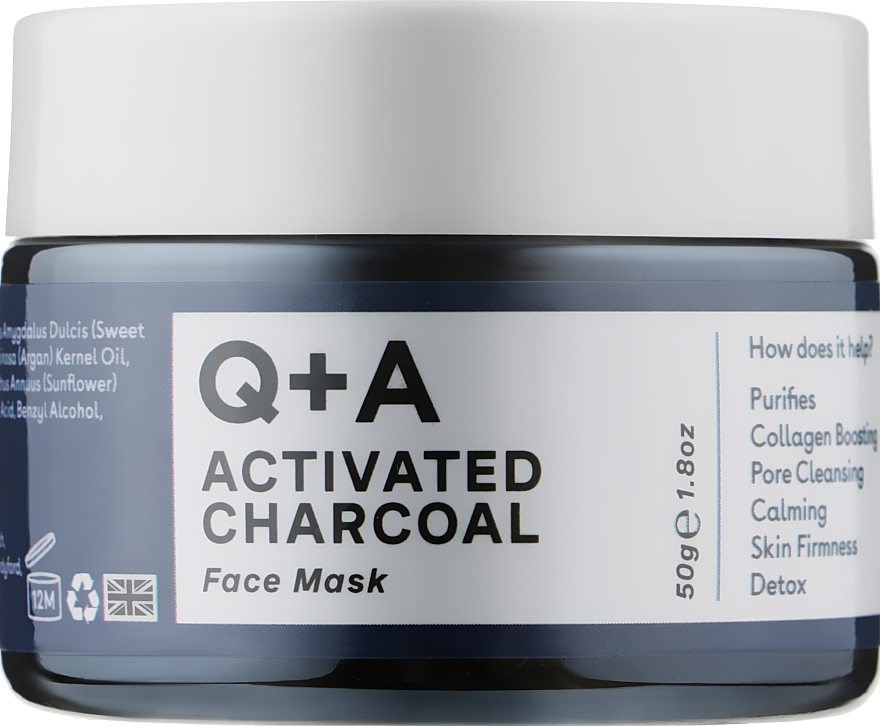 УЦЕНКА Маска для лица "Детокс" - Q+A Activated Charcoal Face Mask * — фото N1