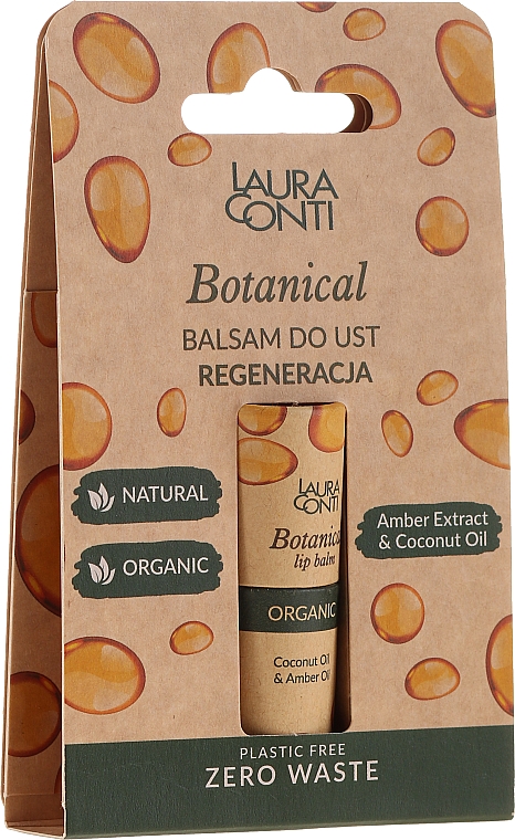 Бальзам для губ з олією бурштину - Laura Conti Botanical Lip Balm — фото N1
