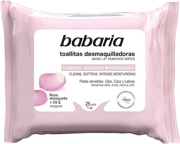 Серветки для зняття макіяжу - Babaria Rosa Mosqueta Water Wipes — фото N1