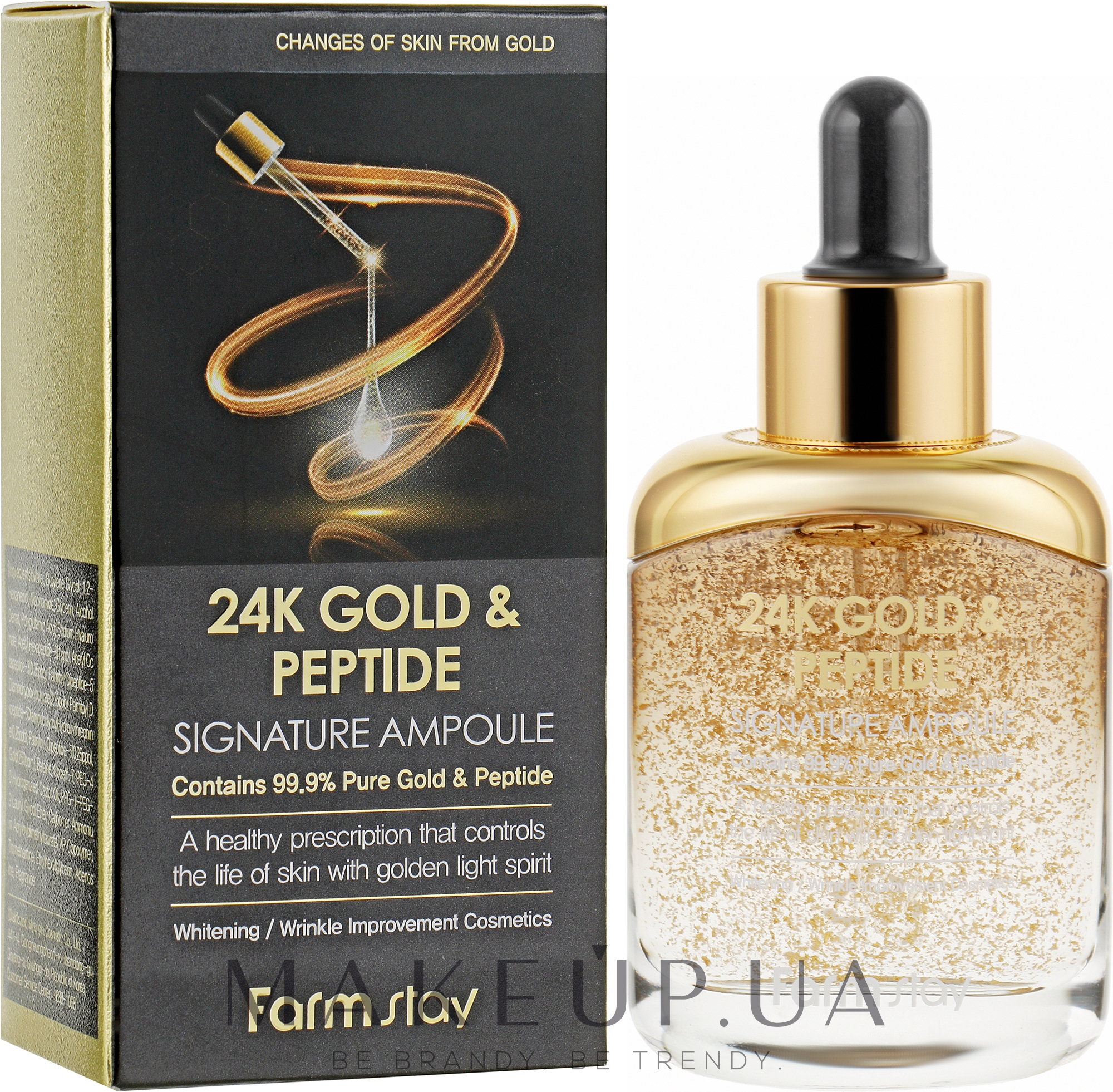 Ампульна сироватка для обличчя - FarmStay 24K Gold and Peptide Signature Ampoule — фото 35ml