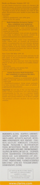 Солнцезащитное масло-спрей для тела и волос - Clarins Huile-en-Brume Solaire SPF 30 — фото N3