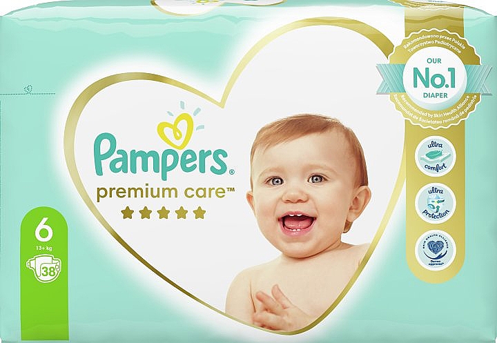 Подгузники Premium Care 6 (13 + кг), 38шт - Pampers — фото N2